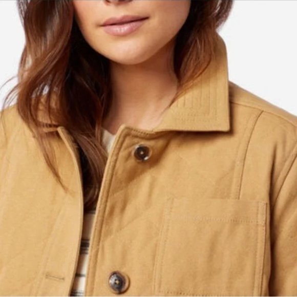 Pendleton Tan Quilted Jacket Coat with Buttons, Size SML - Picture 4 of 14